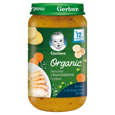 Obiadek Gerber Organic Jarzynki z kurczakiem i ryżem dla dzieci 250 g