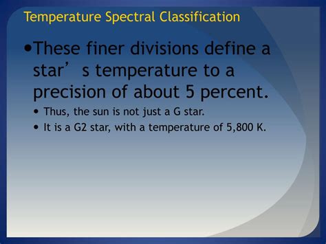 PPT Temperature Spectral Classification PowerPoint Presentation Free