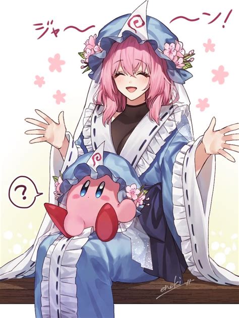 Saigyouji Yuyuko And Kirby Touhou And More Drawn By Enoki