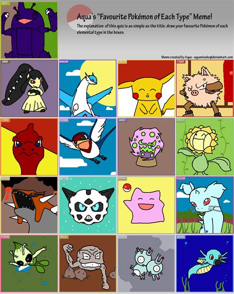 My Favourite Pokémon of Each Type meme Pokémon Fan Art 33712388