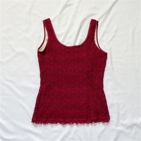 90sy2k Red Lace Tank Top Etsy