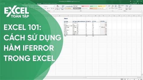 Hướng dẫn Cách sử dụng hàm iferror trong Excel để xử lý lỗi một cách