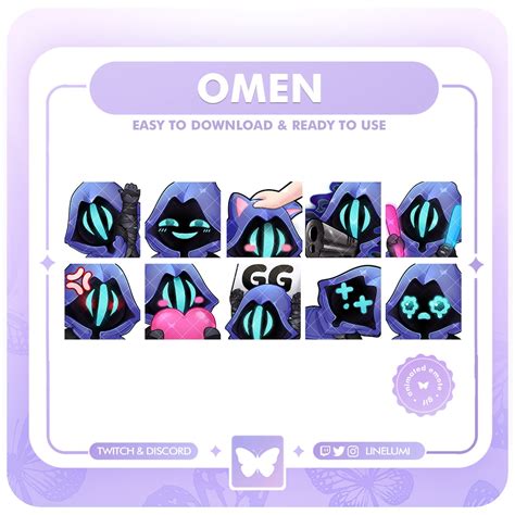 ANIMATED Omen Valorant Twitch Emotes Pack Cute Omen Animated Valorant