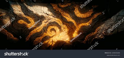 Ancient Prehistoric Cave Painting Inspired Illustration Stock ...
