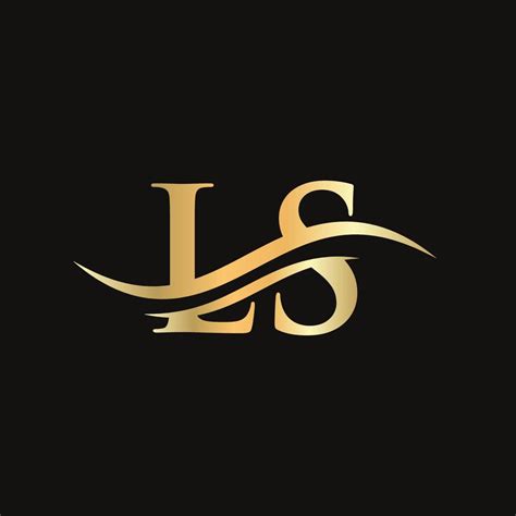 LS Logo Design Premium Letter LS Logo Design With Water Wave Concept