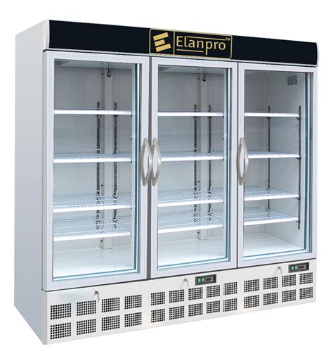 White Elanpro Vertical Door Visi Cooler And Freezer Model