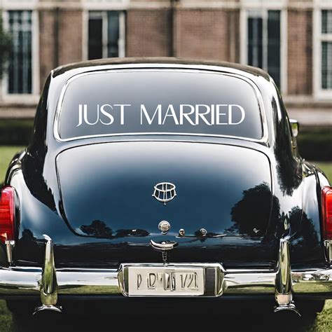 Just Married Sticker Just Married Decal Just Married Vinyl Lettering