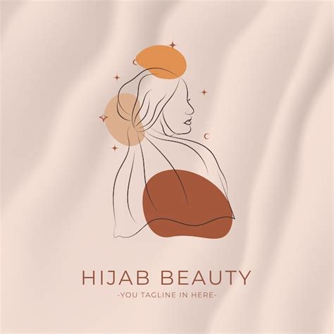 Premium Vector Modern Minimalistic Feminine Hijab Line Art Logo Beauty