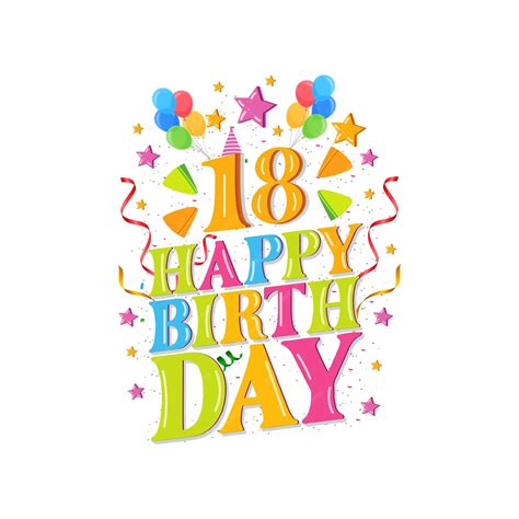 Premium Vector 18th Happy Birthday Logo With Balloons Vector