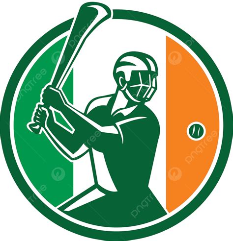 Hurling Ireland Flag Icon Field Sport Gaelic Helmet Vector Field Sport