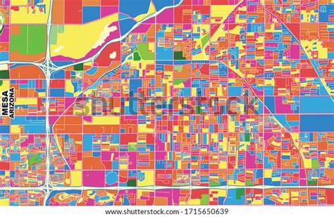 Colorful Vector Map Mesa Arizona Usa Stock Vector Royalty Free