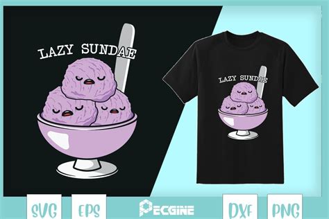 Lazy Sundae Sunday Ice Cream Graphic By Pecgine · Creative Fabrica