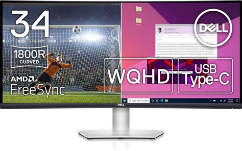 Dell S3423dwc Usb C 34 Inch Wqhd 3440x1440 219 1800r Curved Monitor