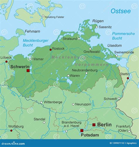 Germany Map Of Germany Mecklenburg Vorpommern High Detailed