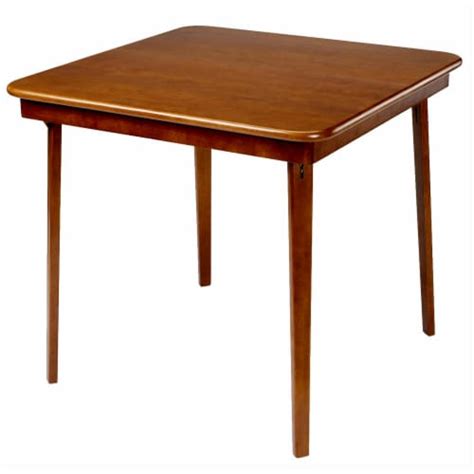 MECO Stakmore Classic Straight Edge Wood Folding Card Table Fruitwood