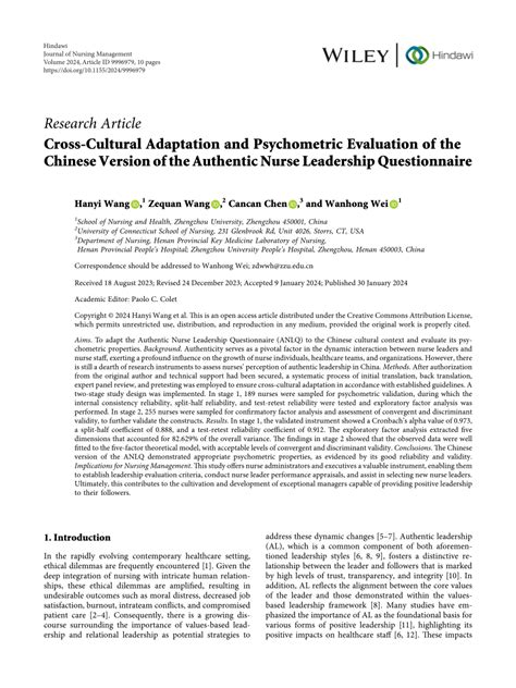 PDF Cross Cultural Adaptation And Psychometric Evaluation Of The