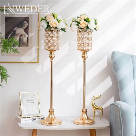 Gold Vase Crystal Wedding Centerpieces Inweder