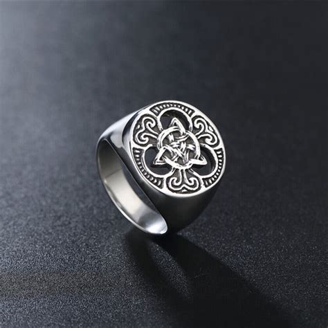 Edelstahl Vikinger Ring Mj Lnir Knoten Thor Hammer Nordische Runen