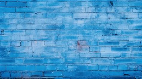 Blue Painted Brick Wall A Textured Masterpiece Background Stone