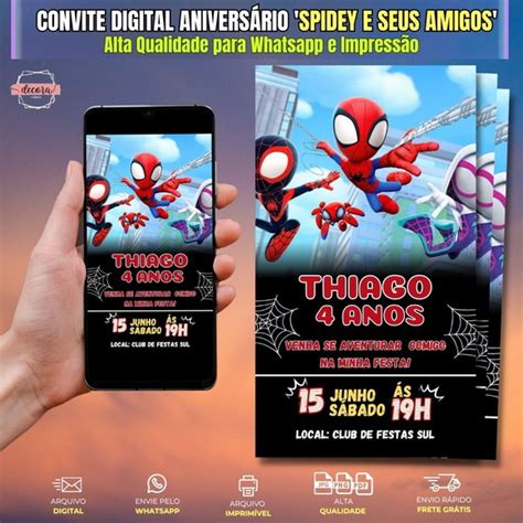 Convite Digital Anivers Rio Spidey E Seus Amigos Elo