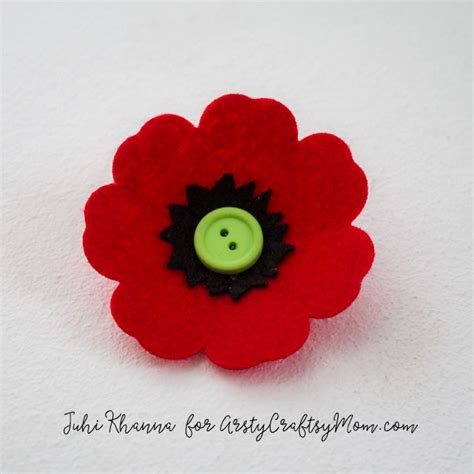 Spring Flowers Red Poppy Felt Craft Artsy Craftsy Mom