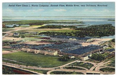 Aerial View Glenn L Martin Company Aircraft Plant Baltimore Maryland Md