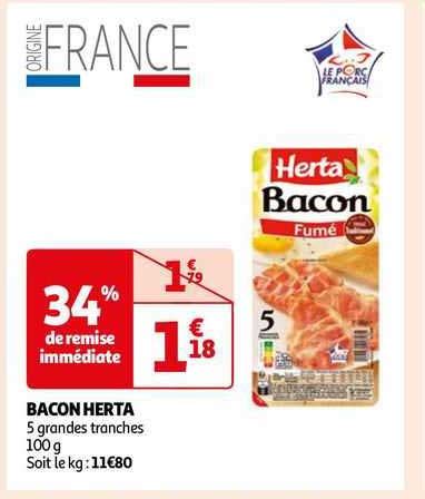 Promo Bacon Herta Chez Auchan Icatalogue Fr