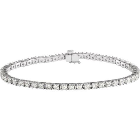 14k White Gold 4 Ct Tw Lab Grown Diamond Tennis Bracelet G H Color Si1