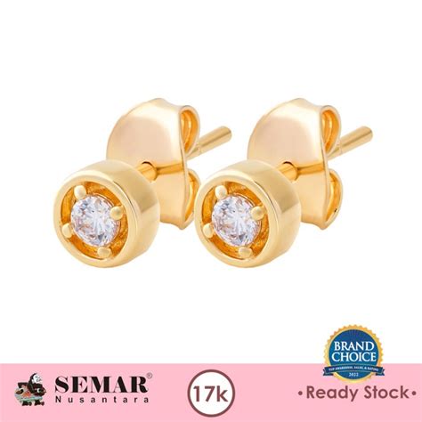 Jual Anting Emas Tindik Ailen Round Rose Gold K Semar Nusantara