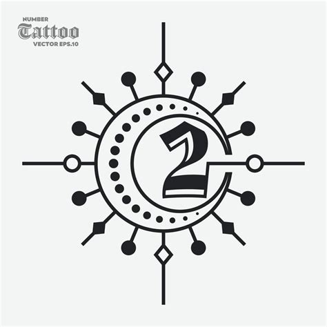 Number 2 Tattoo Logo 11422328 Vector Art at Vecteezy