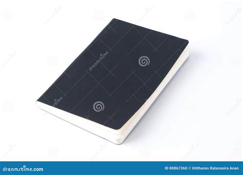 Black Leather Notebook Isolated On White Background Stock Photo