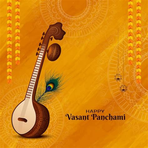 Free Vector Happy Vasant Panchami Traditional Festival Celebration