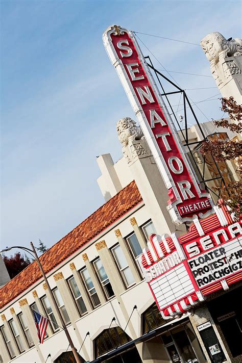 SENATOR Theatre and US Flag Photograph by James Warren - Fine Art America