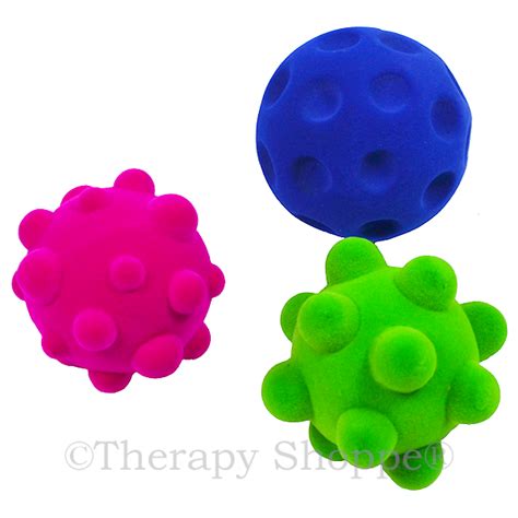 Fuzzi Flocked Tactile Sensory Balls Set Anxiety And Stress Reducers