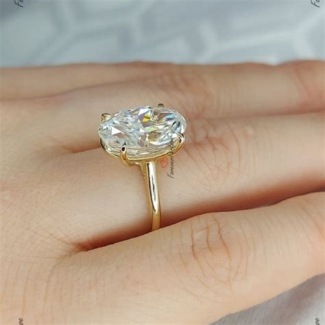 Oval Cut Moissanite Engagement Ring 2 5ct Crushed Ice Oval Etsy