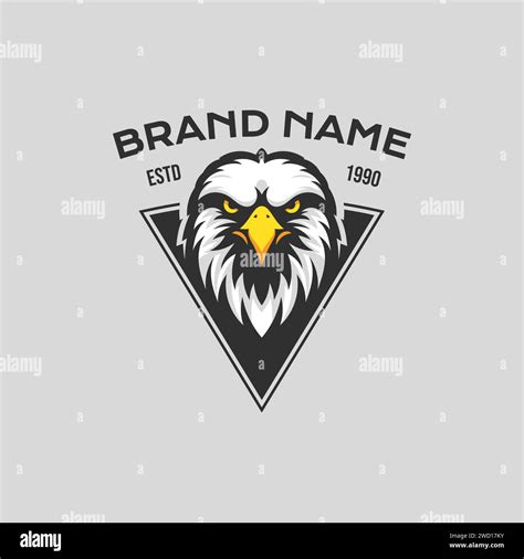 Retro Eagle Head Logo Emblem Vector Illustration Vintage Animal Mascot