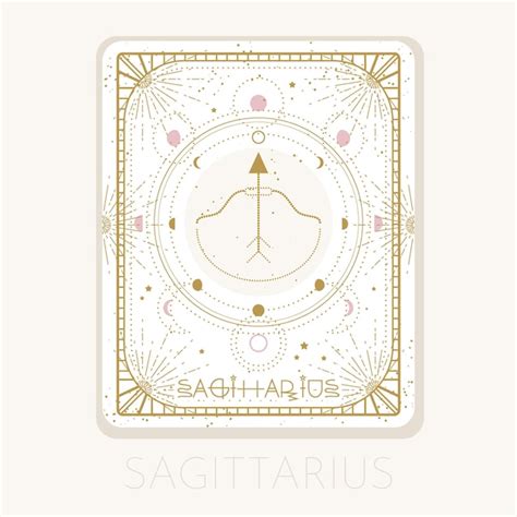 Premium Vector Zodiac Sign Sagittarius Card Astrological Horoscope