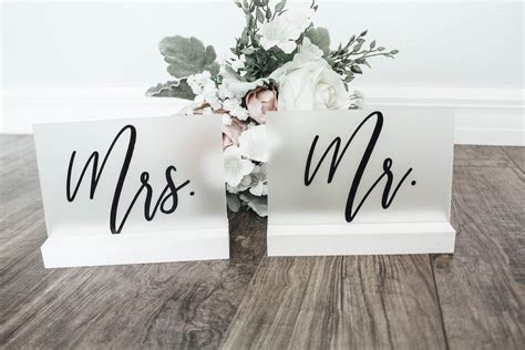 Mr And Mrs Signs Sweetheart Table Signs Acrylic Sweetheart Table