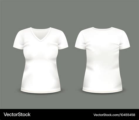 White V Neck T Shirt Template Royalty Free Vector Image