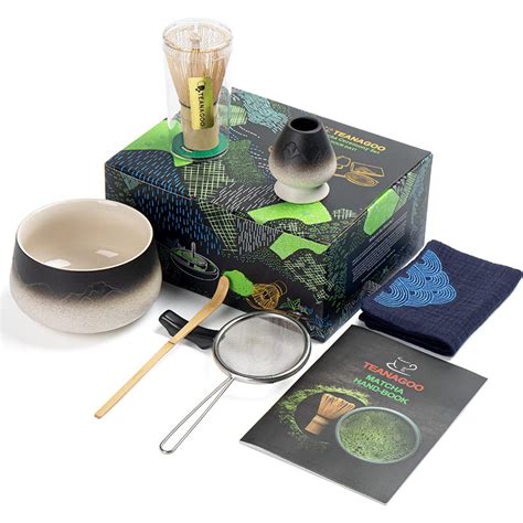 Teanagoo Bộ Matcha Nhật Bản 7 chiếc Matcha Whisk Mtacha Kit Bát