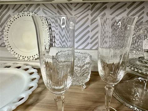 Vintage Crystal Champagne Flutes - Etsy