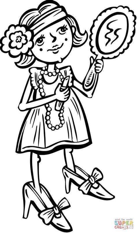 Makeup Girl Coloring Pages Coloring Home