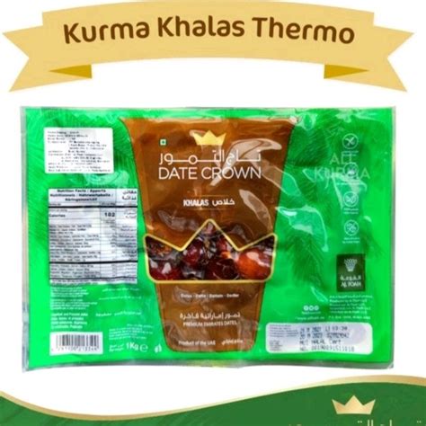 Jual Kurma Date Crown Khalas 1kg Vacuum Kurma Khalas Thermo 1 Kg Enak