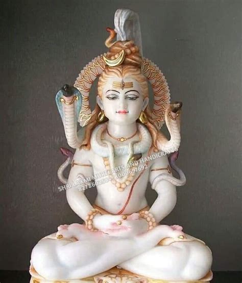 White Plain Marble Mahadev Statue, For Home at Rs 16000 in Jaipur | ID ...