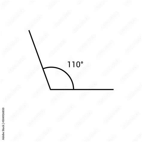 110 degree angle icon in mathematics Stock Vector | Adobe Stock