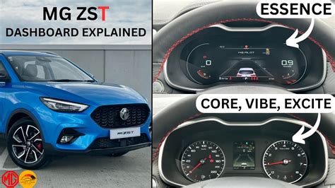 MG ZST Dashboard Function Explained ZST Core Vibe Excite Essence