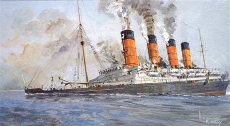 Maleri Af Rms Lusitania 1907 1915 Cunard Line