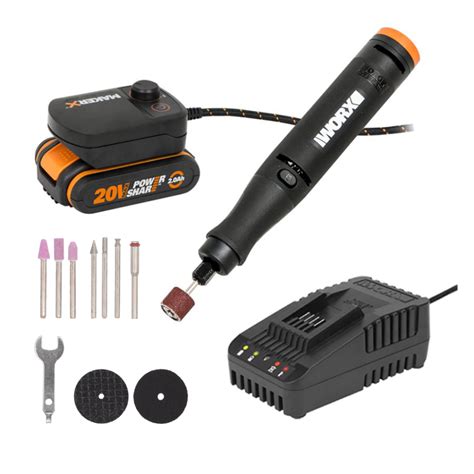 WORX 20V Rotary Tool Brushless 2Ah POWERSHARE MAKERX Kit WX739