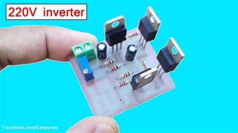 How To Make Simple Inverter 12v To 220v Using Tip41c Transistor 50hz Youtube