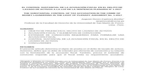 El Control Sustancial De La AcusaciÓn … · 1 El Control Sustancial De La